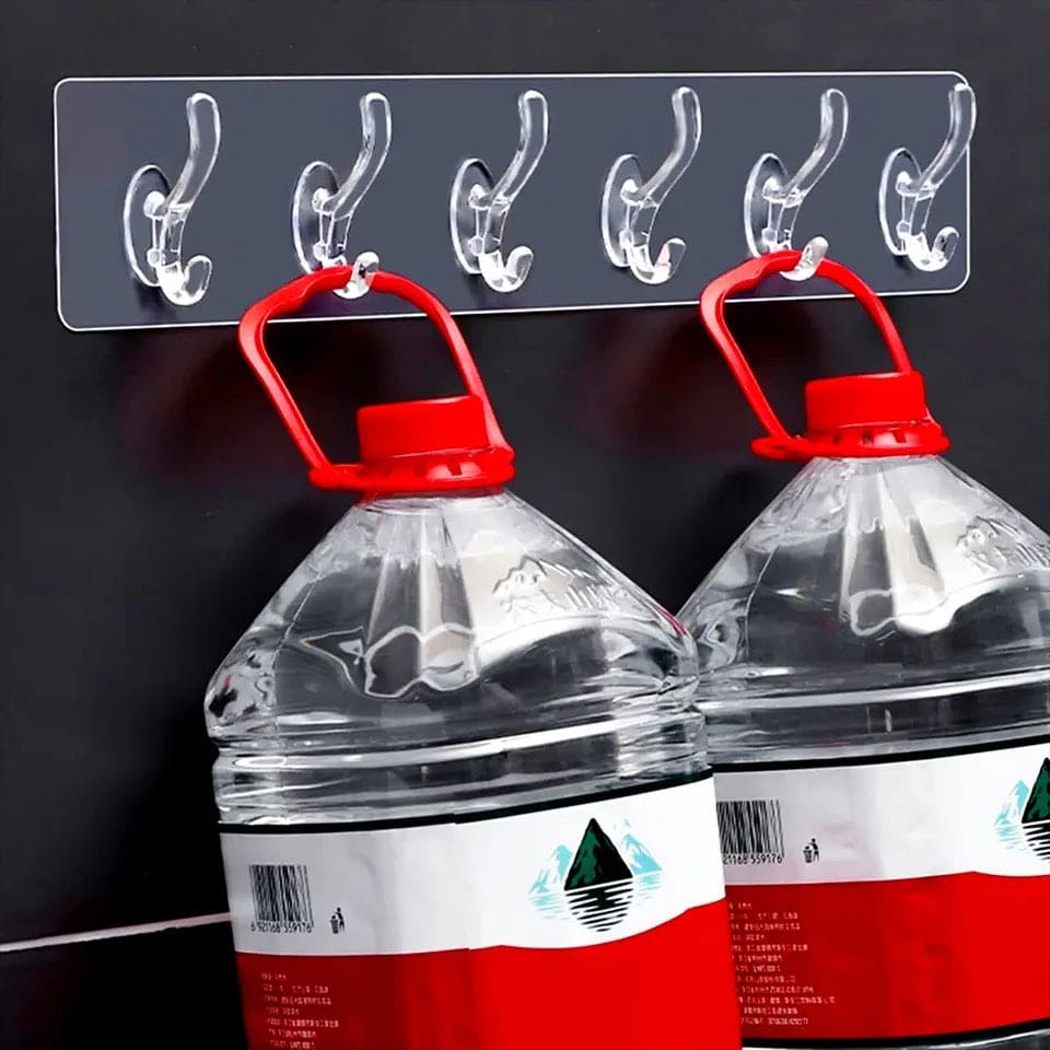 6 Hooks Hanging Sticker, Kitchen Storage Tools, Bathroom Hanger Storage Holder, Non-marking Strong Sticking Hanger 6 Hooks Hanging Sticker, Kitchen Storage Tools, Bathroom Hanger Storage Holder, Non-marking Strong Sticking Hanger
